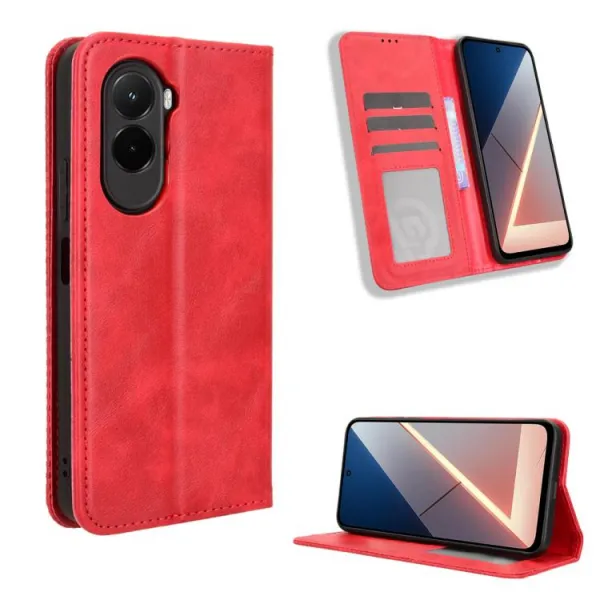 BUSINESS Peňaženkový kryt pre Xiaomi Poco M7 červený