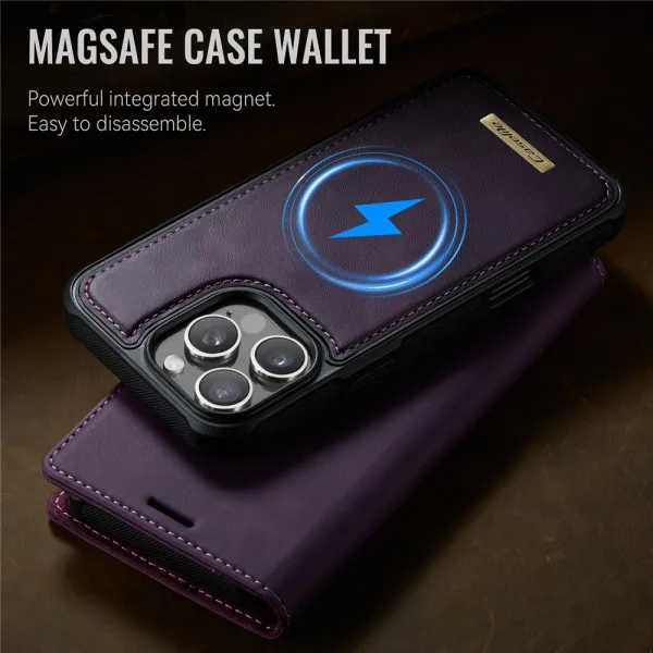 CASEME C49 Peňaženkové puzdro a zadný kryt 2v1 Apple iPhone 16 Pro Max fialový