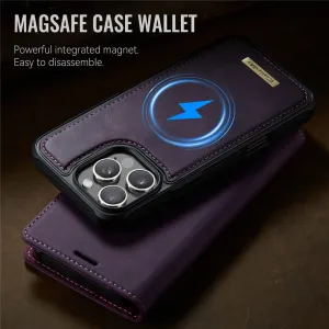 CASEME C49 Peňaženkové puzdro a zadný kryt 2v1 Apple iPhone 16 Pro Max fialový