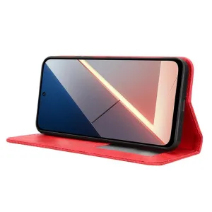 BUSINESS Peňaženkový kryt pre Xiaomi Poco M7 červený