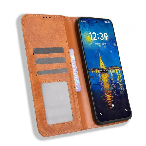 BUSINESS Peňaženkový kryt pre  TCL NxtPaper 60 Ultra 5G hnedý
