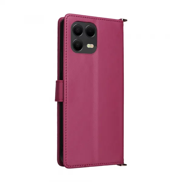 PRESTIGE Peňaženkové puzdro pre T Phone 3 Pro tmavoružové