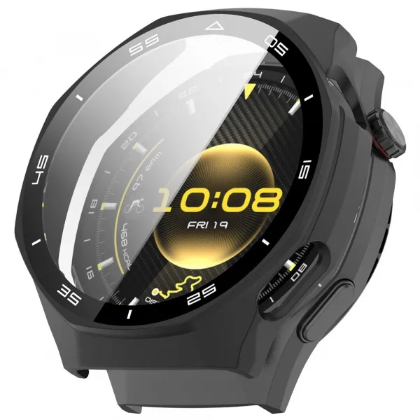 PC FULL COVER Plastový kryt so sklom pre Huawei Watch GT 6 Pro 46mm čierny