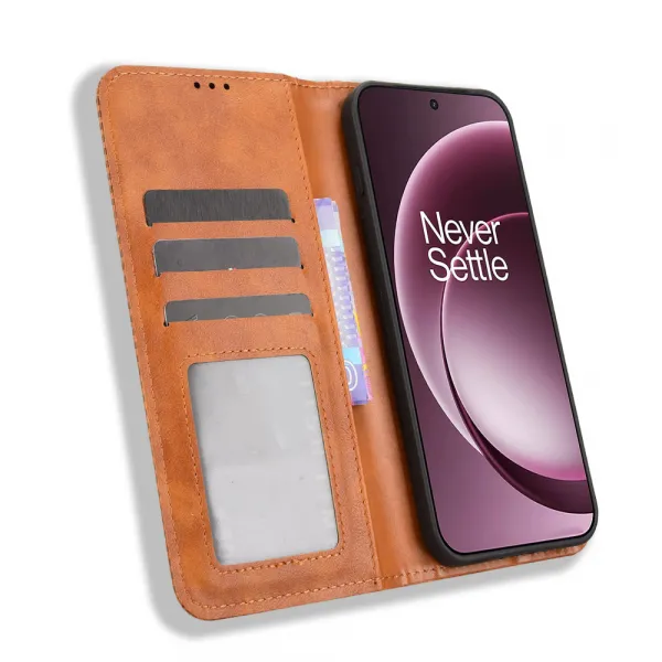 BUSINESS Peňaženkový kryt pre OnePlus 15 hnedý