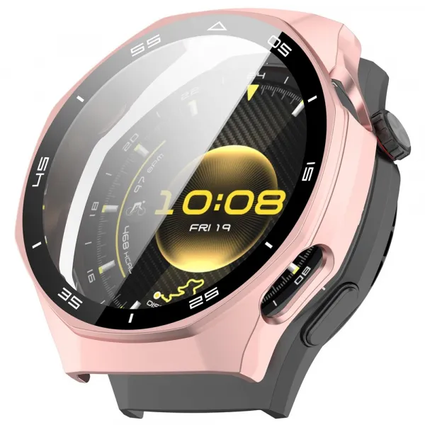 PC FULL COVER Plastový kryt so sklom pre Huawei Watch GT 6 Pro 46mm ružový