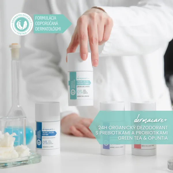 Soaphoria Dermacare+ 24h organický dezodorant s prebiotikami a probiotikami - green tea & opuntia