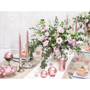 PartyDeco Guľaté sviečky ružovo zlaté 6cm 10ks