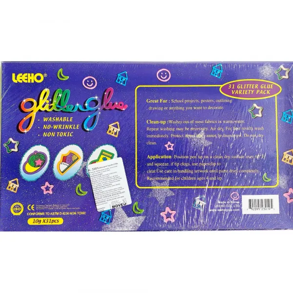 Glitrované lepidlá 31 ks-MOVEO