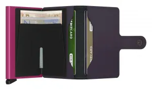 Kožená mini peňaženka Secrid Miniwallet Matte Dark Purple-Fuchsia