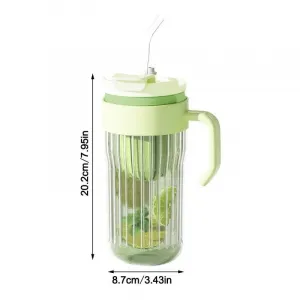 Livefy pohár so slamkou Ribbed 550ml, fialový
