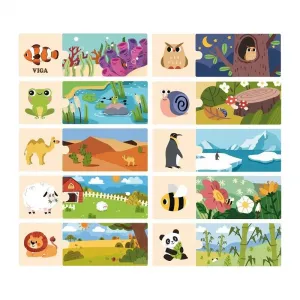 Viga Drevené puzzle zvieracie domovy