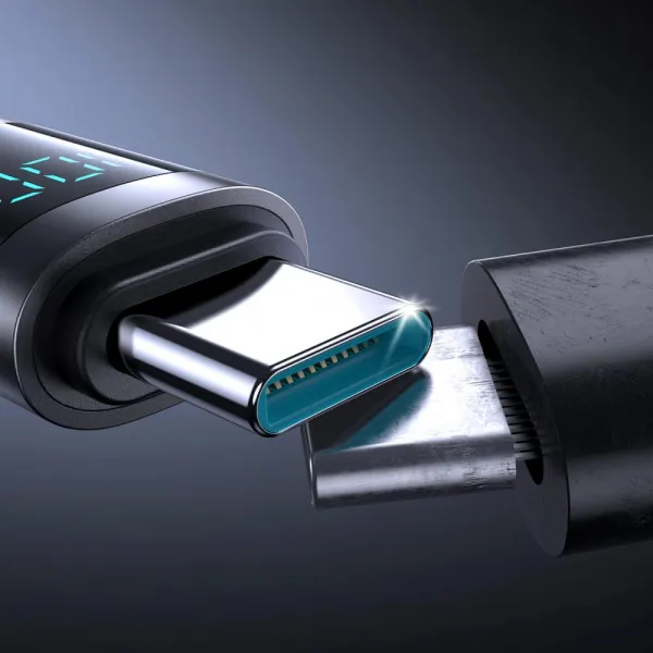 Joyroom S-A16 Pro Prism Series kábel USB-C – USB-C s digitálnym displejom, 100W, 1,2 m, čierny