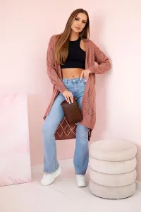 Legínovo Sveter s geometrickým vzorom púdrovo ružový Farba: Svetlo hnedá, Veľkosť: UNI