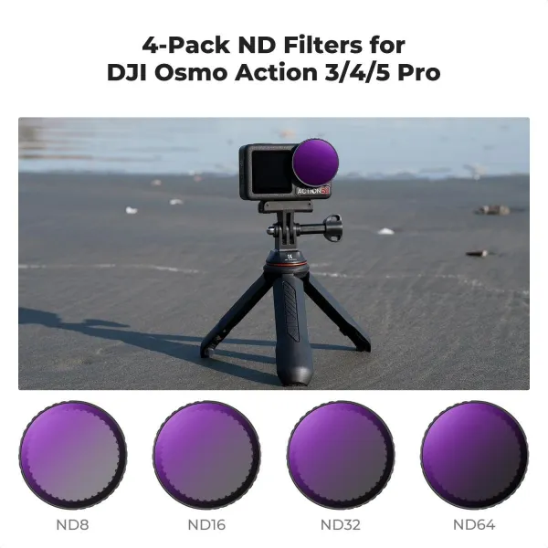 K&F Concept Sada ND filtrov DJI Osmo Action 4 ND8+ND16+ND32+ND64, 4 ks, optické sklenené filtre s Mu 42343