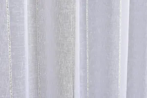 Záclona markíza, pruhy lurex strieborný, biela 320 cm
