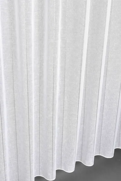 Záclona markíza, pruhy lurex strieborný, biela 320 cm