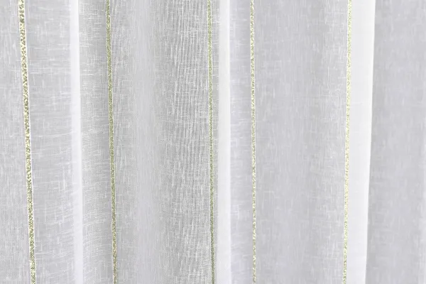 Záclona markizeta, Pruhy lurex zlatý, biela 320 cm
