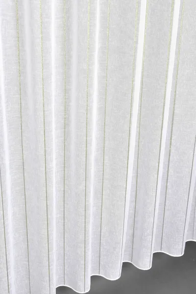 Záclona markizeta, Pruhy lurex zlatý, biela 320 cm