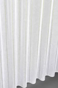 Záclona markizeta, Pruhy lurex zlatý, biela 320 cm