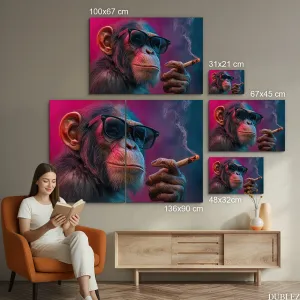Pop-art obraz - Šimpanz s cigarou