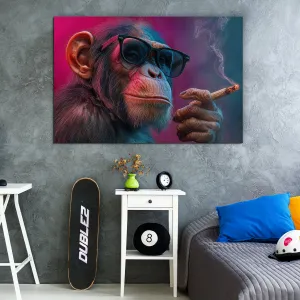 Pop-art obraz - Šimpanz s cigarou