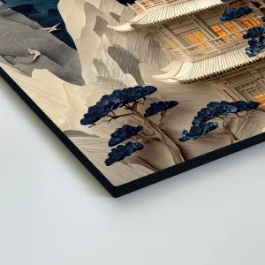 Japonský 3D obraz s pagodou na stenu