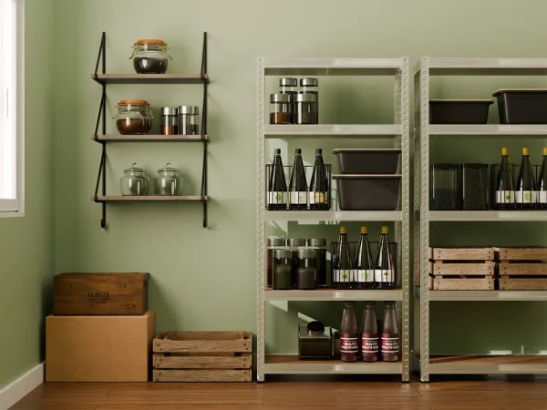TP Living Dielenský regál G7030 strieborný/hnedý