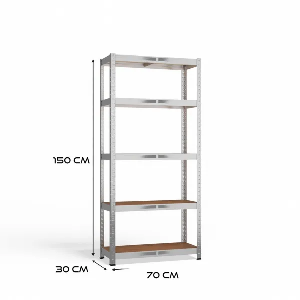 TP Living Dielenský regál G7030 strieborný/hnedý