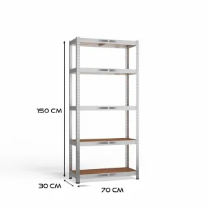 TP Living Dielenský regál G7030 strieborný/hnedý