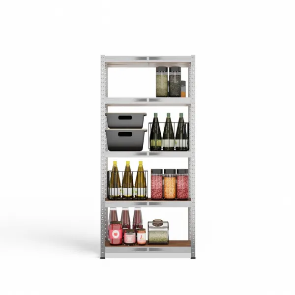 TP Living Dielenský regál G7030 strieborný/hnedý