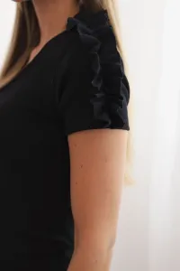 Kesi Dámska bavlnená blúzka na jedno rameno s volánom čierna