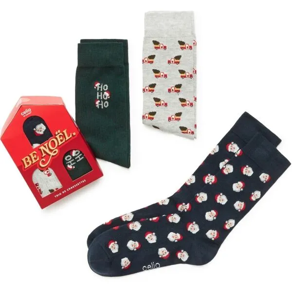 CELIO XMISOSANTA Pánske ponožky v darčekovom balení, tmavo modrá, veľkosť