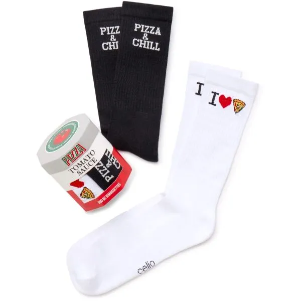 CELIO XMISOPIZZA Pánske ponožky v darčekovom balení, biela, veľkosť