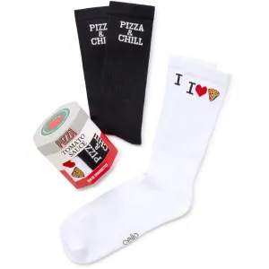 CELIO XMISOPIZZA Pánske ponožky v darčekovom balení, biela, veľkosť
