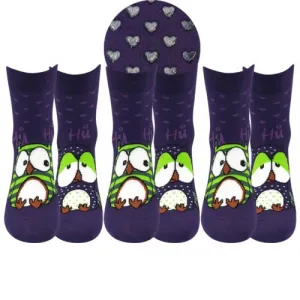 3PACK ponožky Boma ABS fialové (Pruhana) M