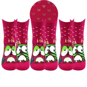 3PACK ponožky Boma ABS rúžové (Pruhana) M