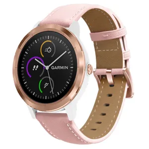 LEATHER Kožený remienok pre Garmin Forerunner 265S / Forerunner 255S / Venu 2S ružový
