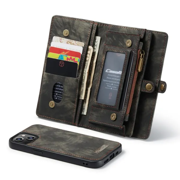 WALLET Ochranný kryt s peňaženkou 2v1 pre Apple iPhone 13 čierny