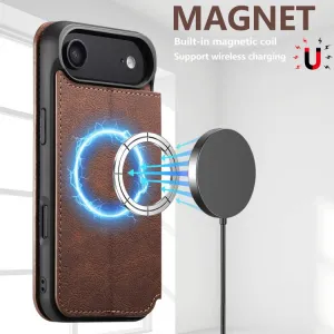 SUTENI RETRO Zaklápacie puzdro s MagSafe pre Apple iPhone Air tmavohnedé