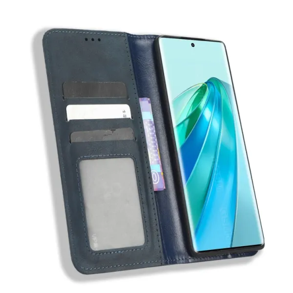 BUSINESS Peňaženkový kryt pre Honor Magic5 Lite modrý