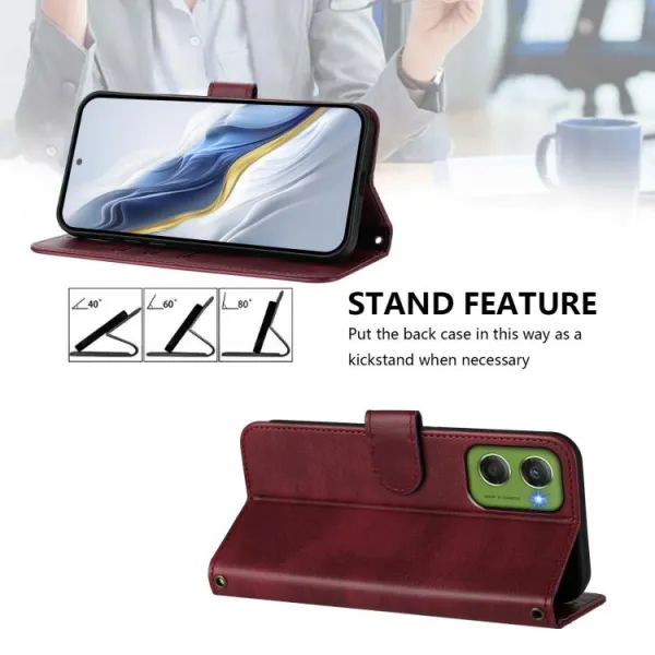 LINEAR Peňaženkový obal pre Motorola Moto G06 / G06 Power bordový
