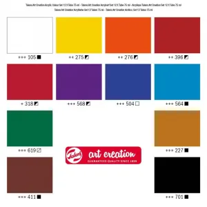 Talens Art Creation acrylové farby 12 ks, 75ml-Talens Art Creation