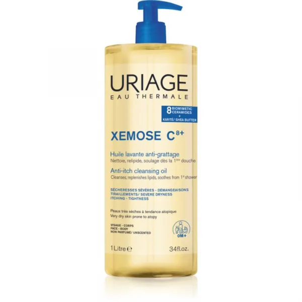 Uriage Xemose C8+ Anti-Itch Cleansing Oil upokojujúci čistiaci olej na suchú a ekzematickú pokožku 1000 ml