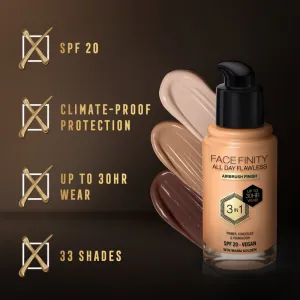 Max Factor Facefinity All Day Flawless dlhotrvajúci make-up SPF 20 odtieň 76 Warm Golden 30 ml