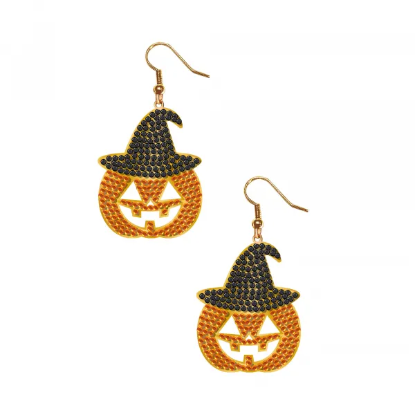 Náušnice Halloween Tekvica s kamienkami ALBI