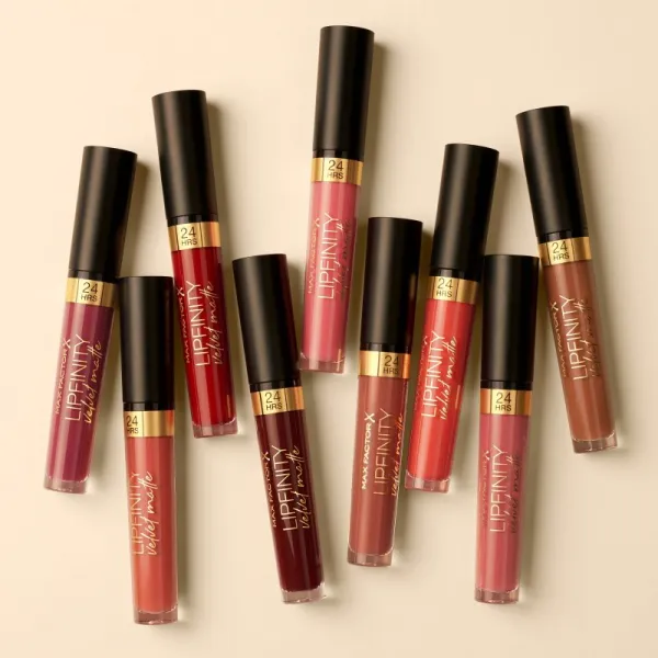 Max Factor Lipfinity Velvet Matte matný tekutý rúž odtieň 045 Posh Pink 3,5 ml