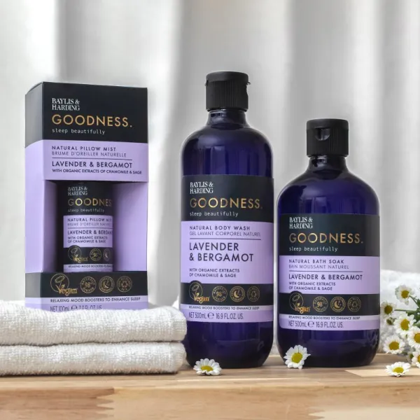 Baylis & Harding Goodness Sleep Beautifully antistresový sprchový gél pre pokojný spánok Lavender & Bergamot 500 ml