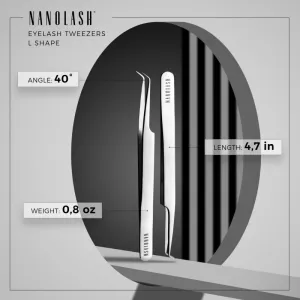 Nanolash Eyelash Tweezers L Shape pomôcka pre aplikáciu umelých mihalnic 1 ks