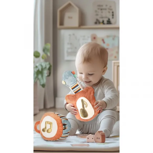 Zopa Plush Musical Toy 3 in 1 My First Guitar plyšová hračka s melódiou 12 m+ 1 ks