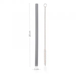 Zopa Silicone Straw silikónová rúrka + kefa 6 m+ Old Pink 4 ks